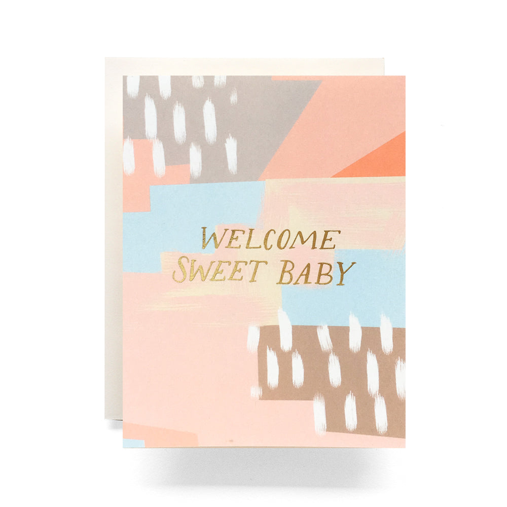 Abstract Welcome Baby Card