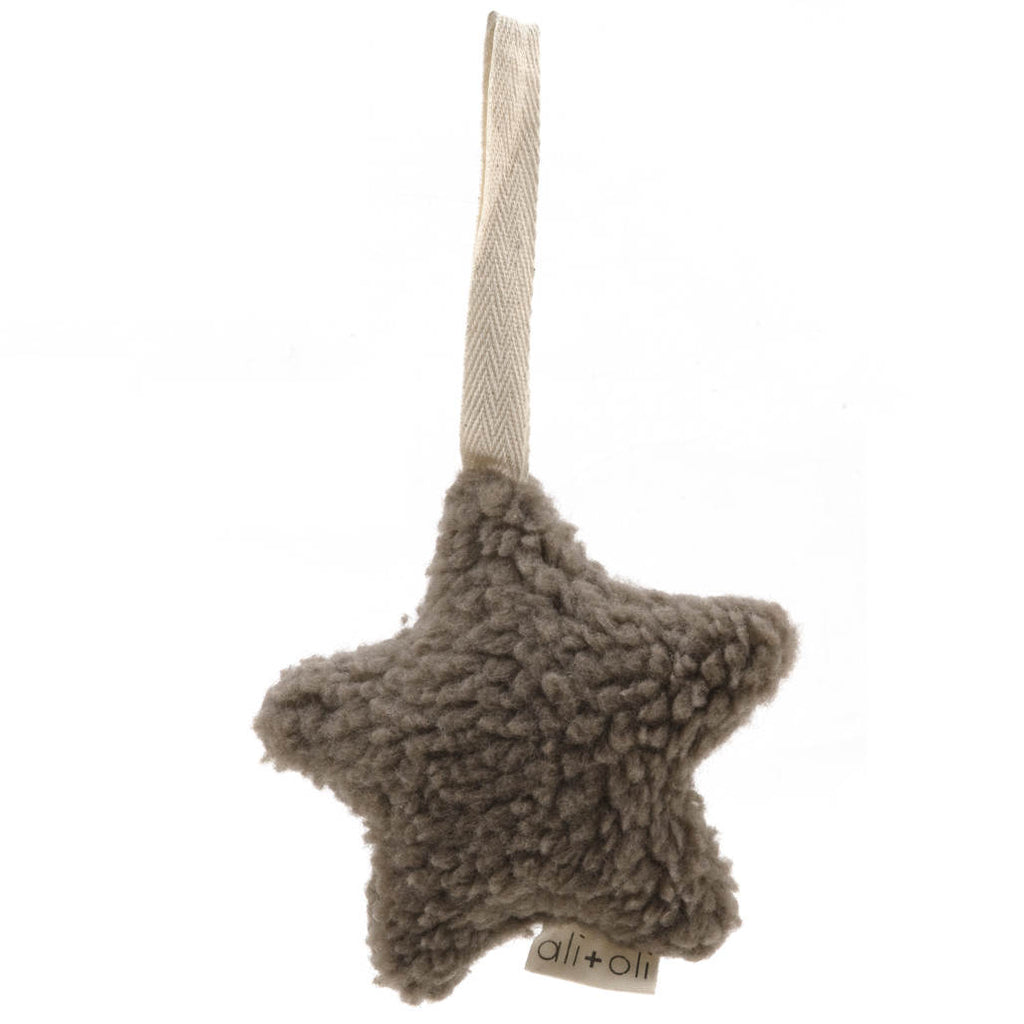 Plush Star Pacifier Holder - Taupe