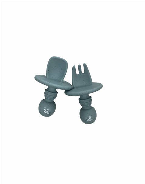 Three Hearts Modern Teething Accessories - Baby Bar & Co Silicone Utensils -Silitensils Set
