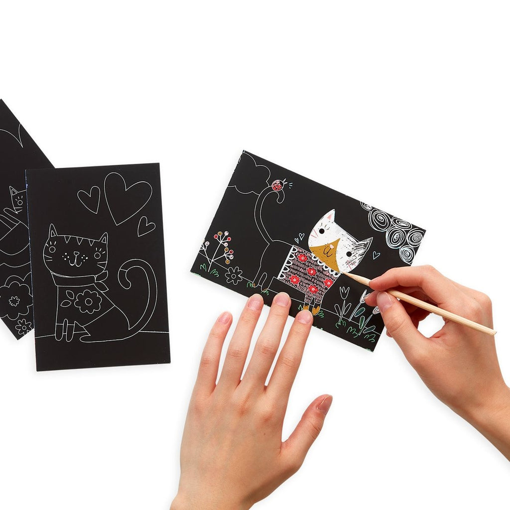 Ooly Mini Scratch & Scribble Art Kit - Cutie Cats