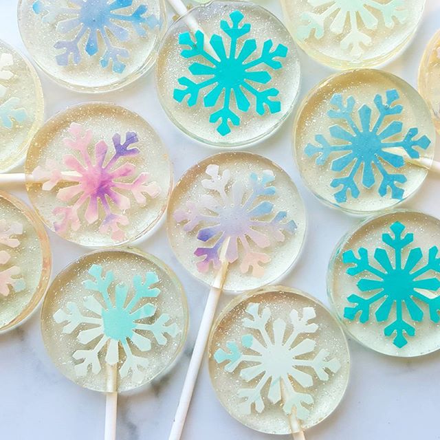 Pastel Snowflake Lollipops - Cotton Candy