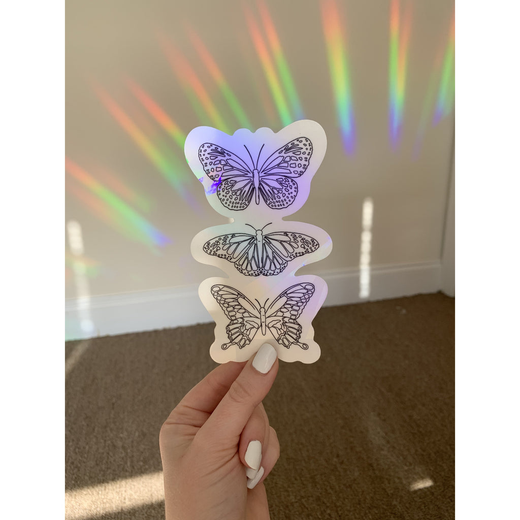 Butterflies Sun Catcher Window Sticker - 5x3"