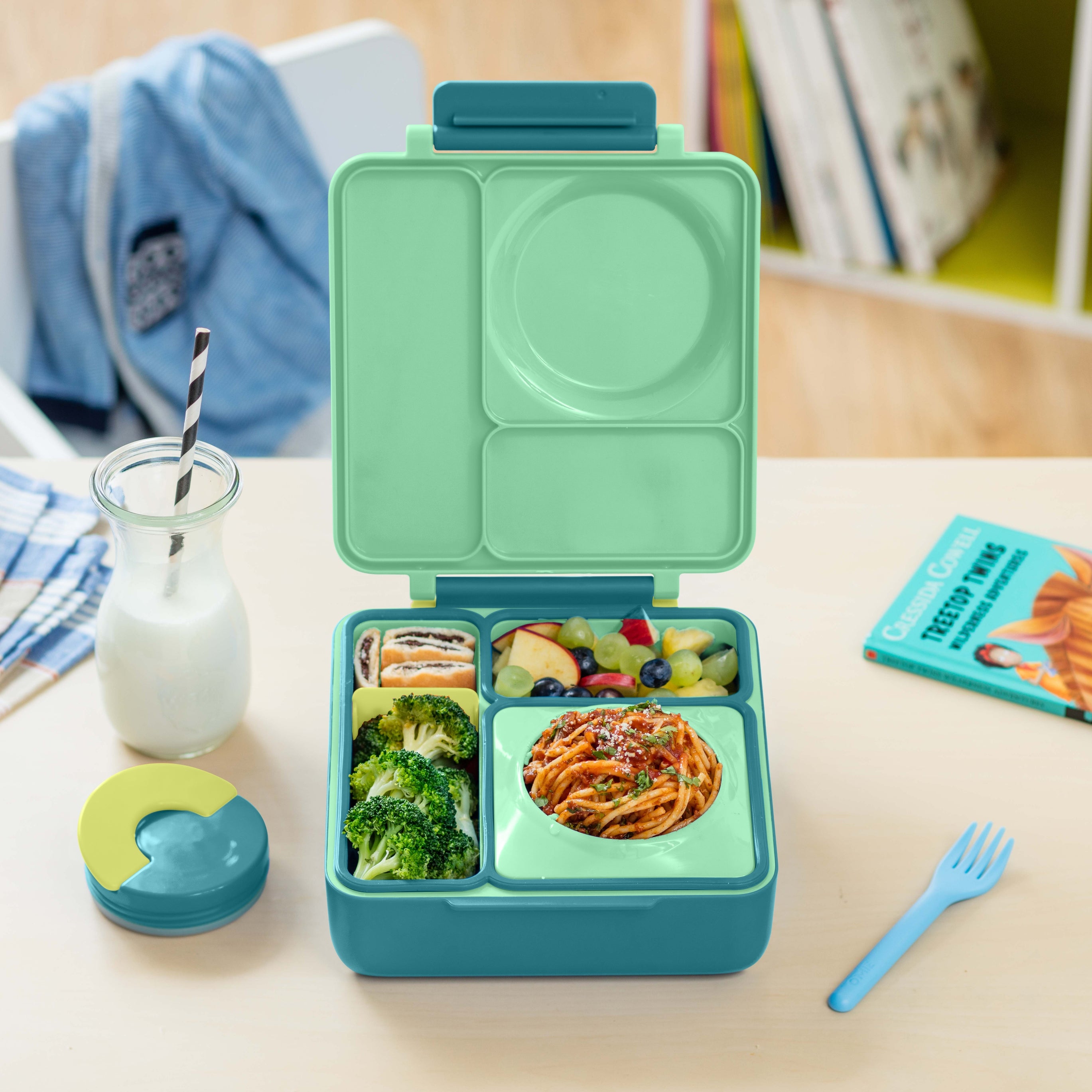 OmieBox Green Meadow Hot + Cold Bento for Kids – Mini Mint
