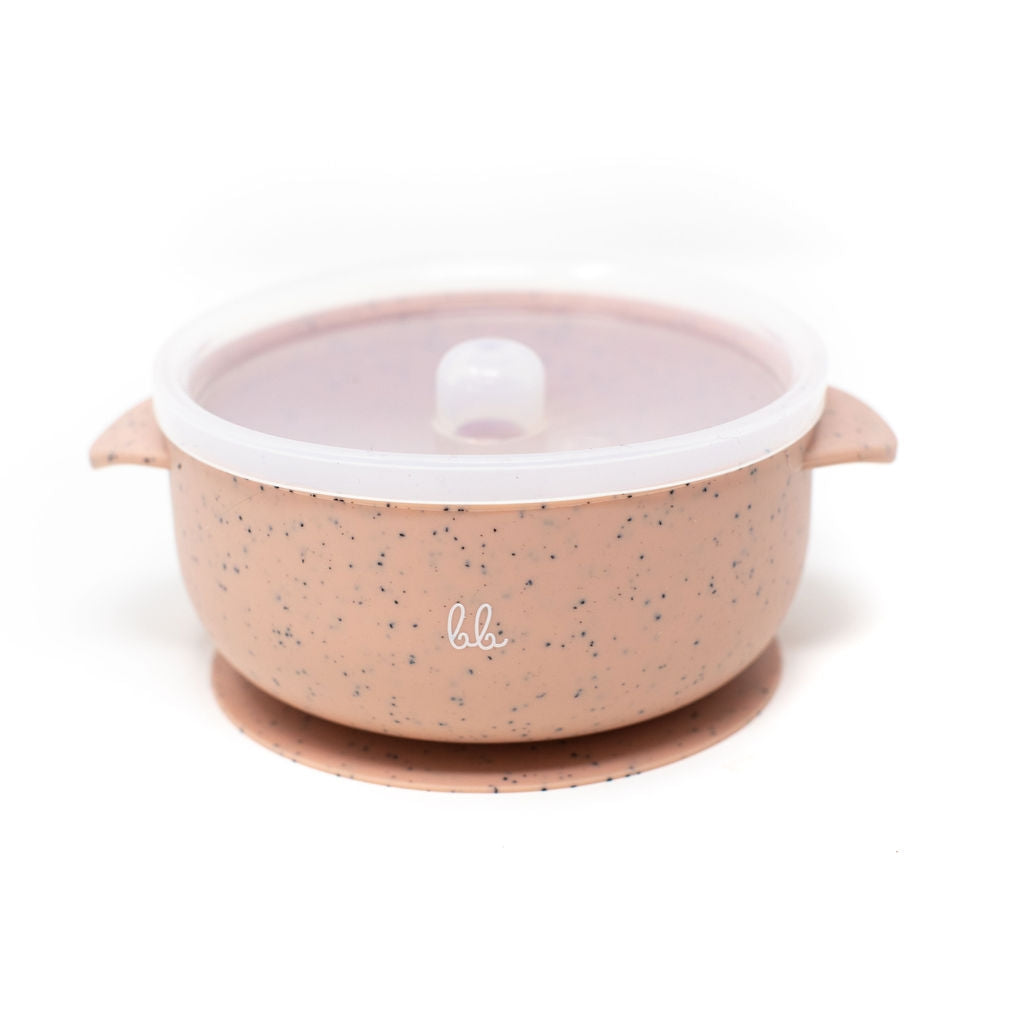Silicone Suction Bowl - Dusty Pink Speckled