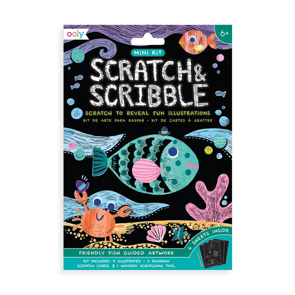 Ooly Mini Scratch & Scribble Art Kit - Friendly Fish
