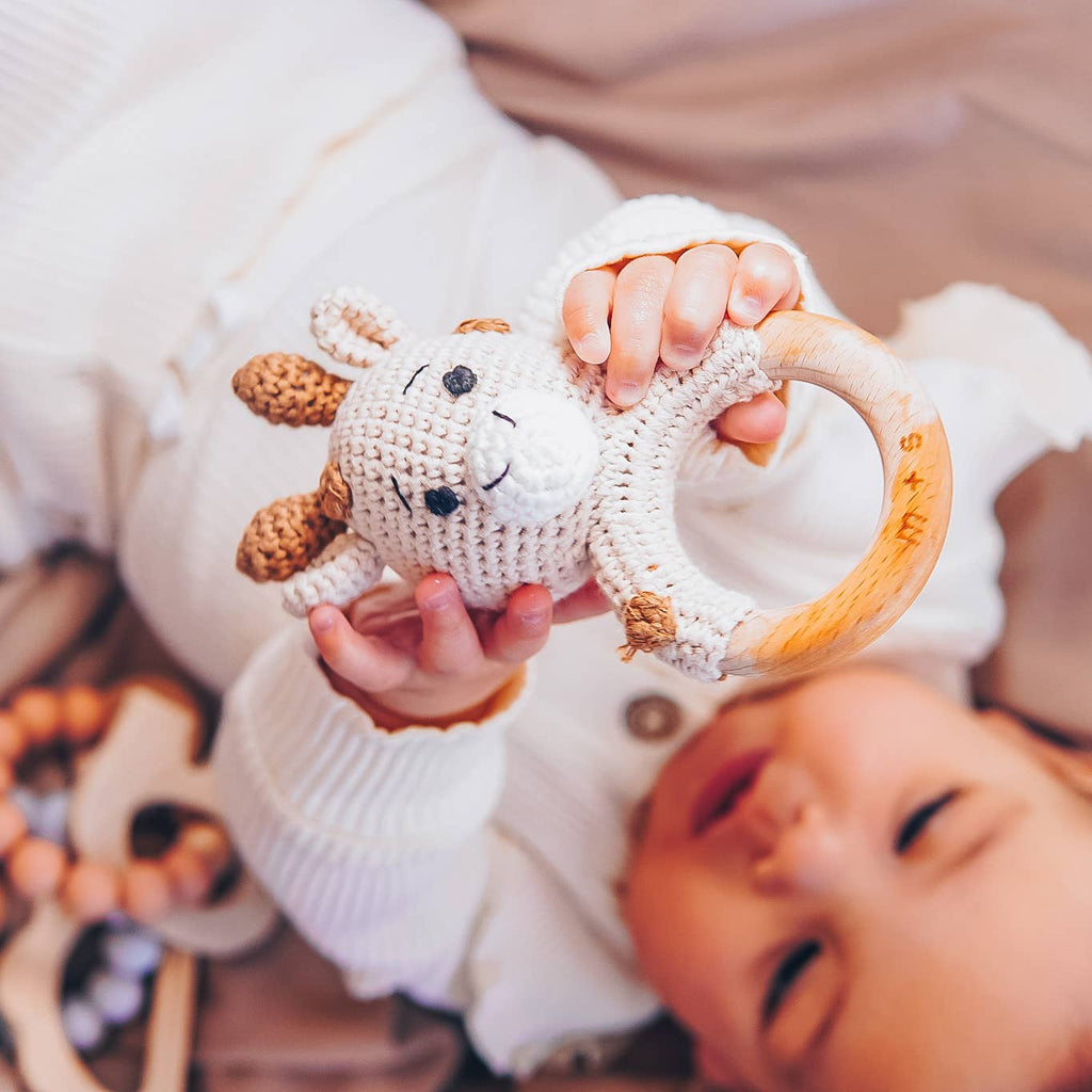 Marlowe and Sage-Giraffe Hand Crochet Rattle