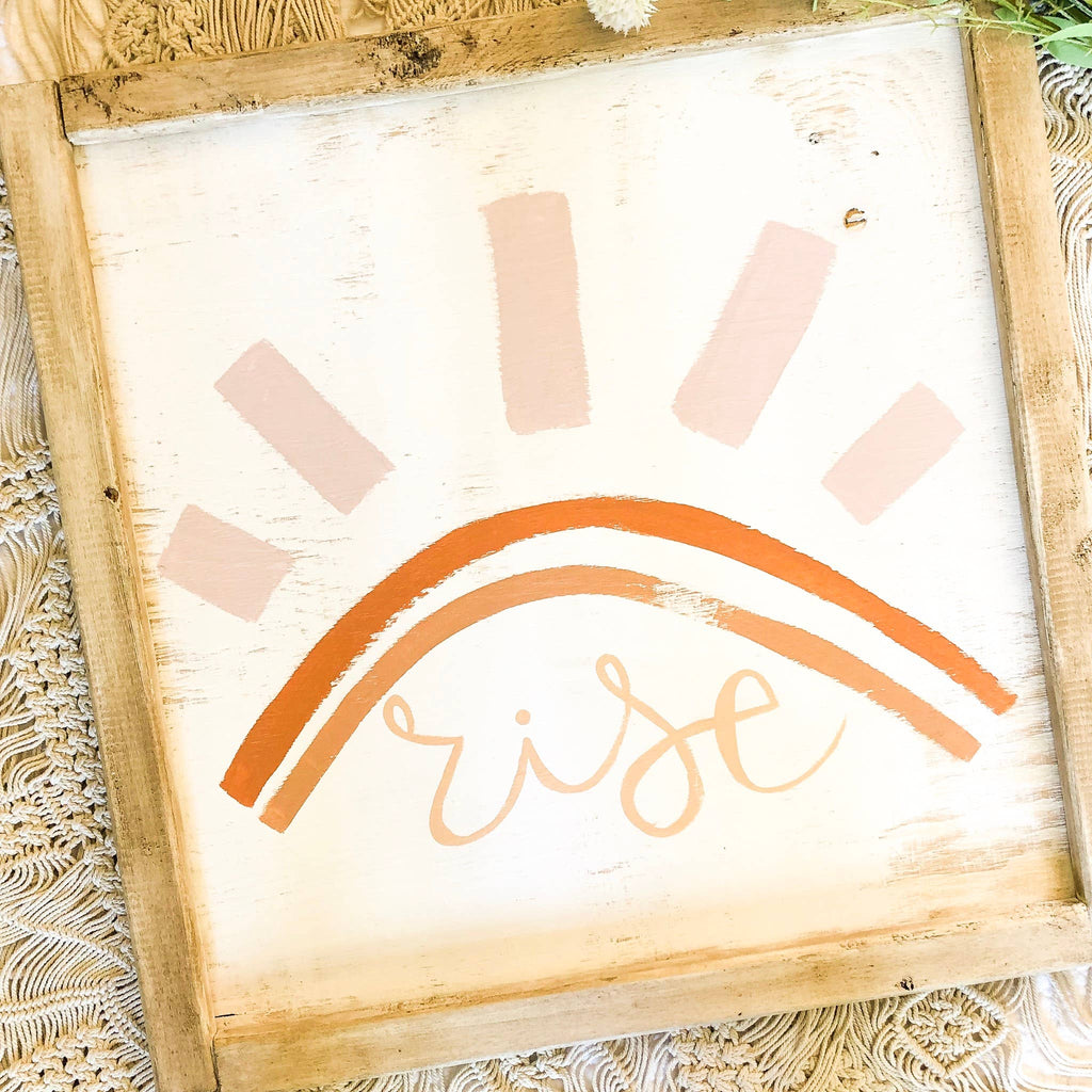 love, Holston - Sun Rise Terra-cotta & Pink - 25x25 Wooden Sign