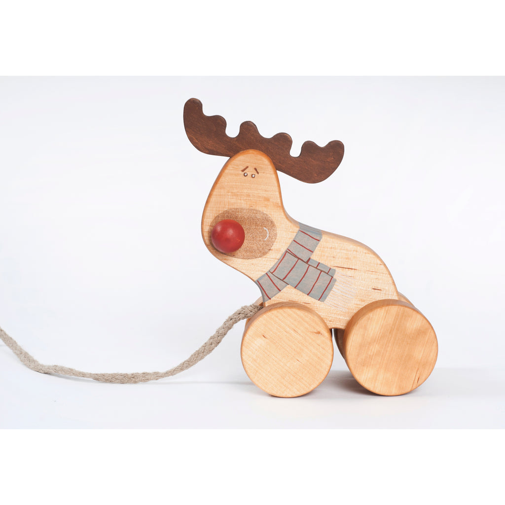 Handcrafted Wooden Pull Toy - Reindeer