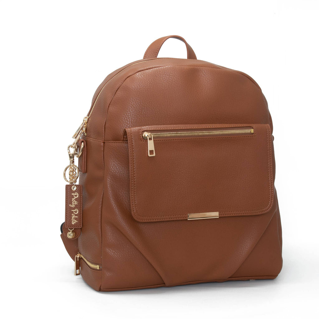 Pretty Pokets - Diaper Bag Backpack - Cognac