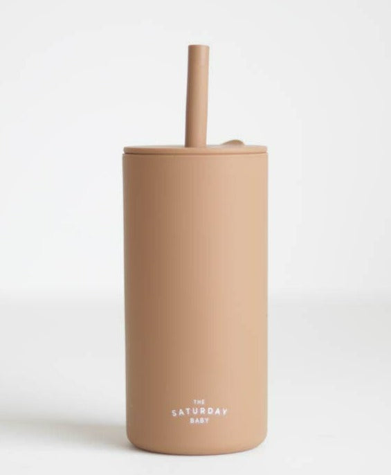 Kid Silicone Straw Cup-Sand