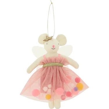 Pink Pompom Mouse Decoration