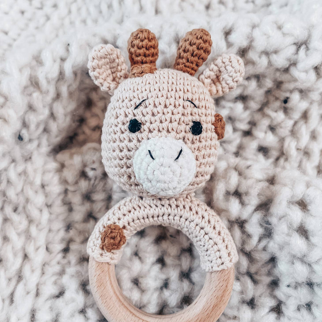 Marlowe and Sage-Giraffe Hand Crochet Rattle