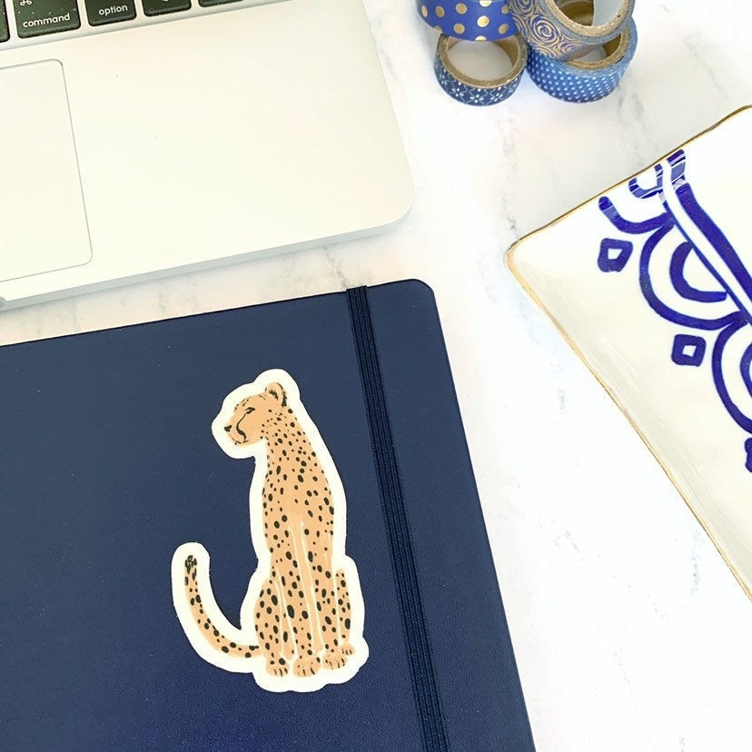 Cheetah Vinyl Sticker - 3.5x2"