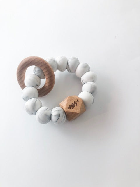 Pretty Please Boutique Teethers - Marble || Austin Teether || Silicone + Wood