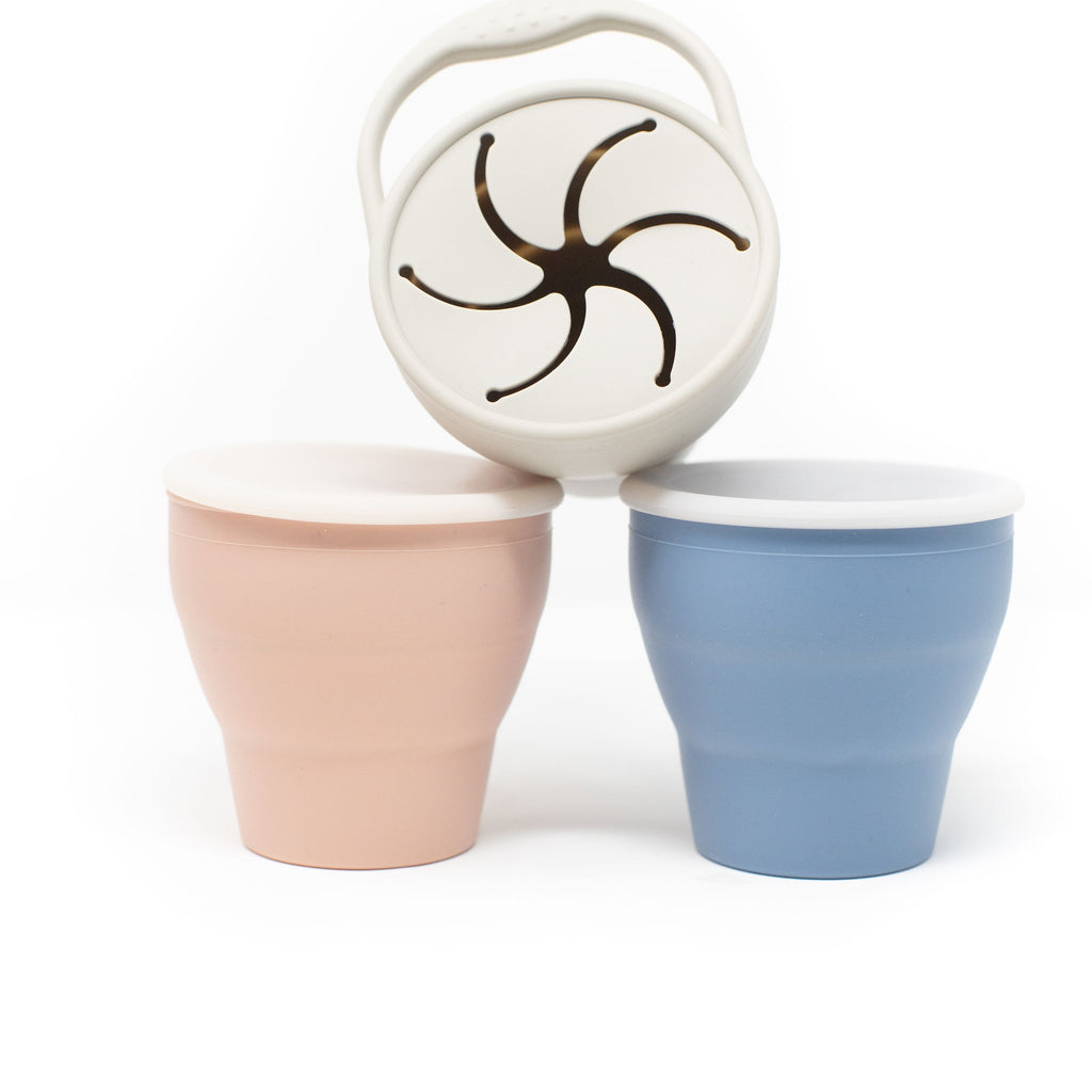 Silicone Collapsible Snack Cup - Dusty Pink Speckled
