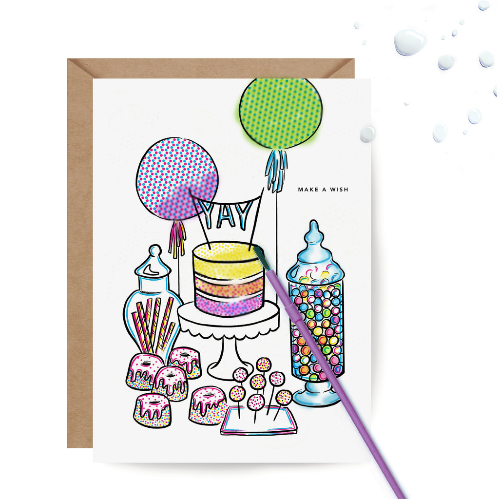 Sweet Table Birthday Paint with Water Card