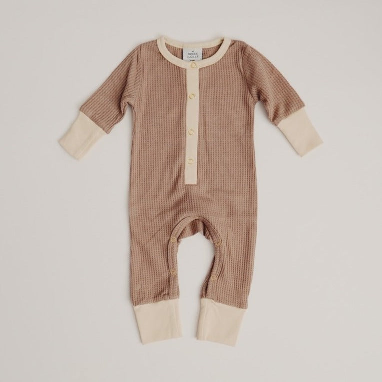 Waffle Romper - Taupe
