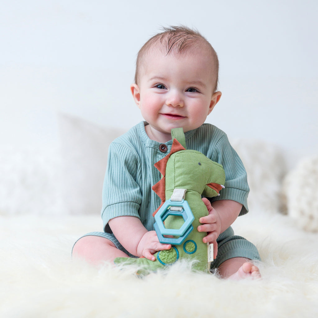 Bitzy Bespoke Link & Love™ Activity Plush with Teether - Dino