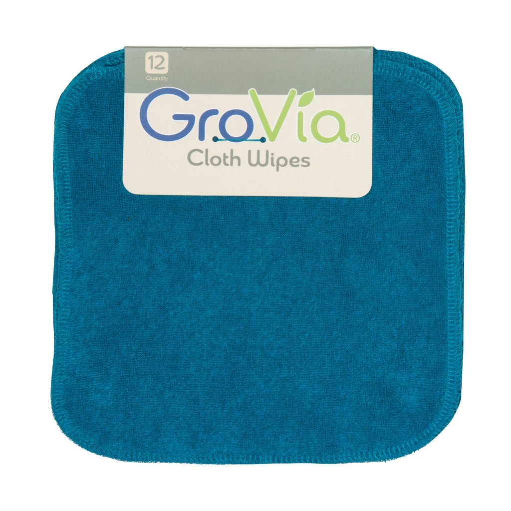 GroVia Cloth Wipes - 12 Count - Abalone