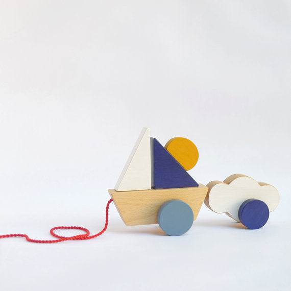 The Wandering Workshop Wooden Toy - Pull Toy Boat