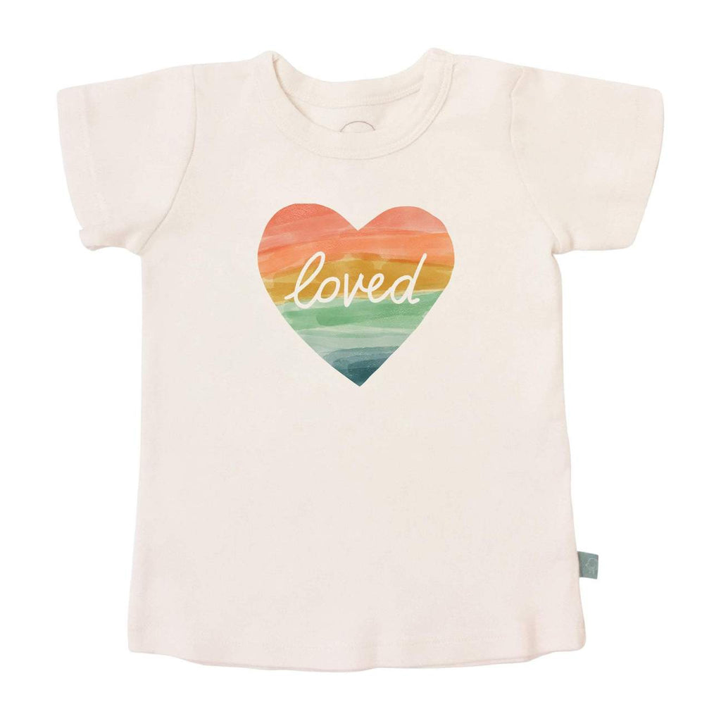 Finn + Emma Graphic Tee - Loved Rainbow Heart