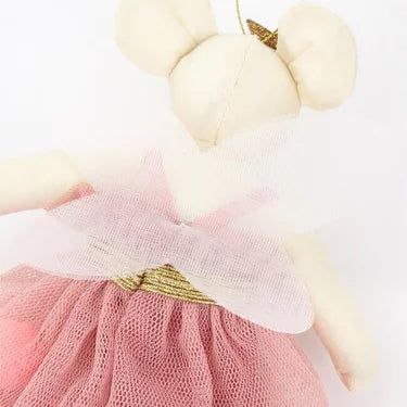 Pink Pompom Mouse Decoration