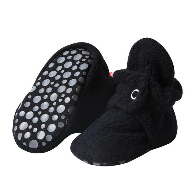 Zutano Cozie Fleece Bootie Black – Mini Mint - Main Image